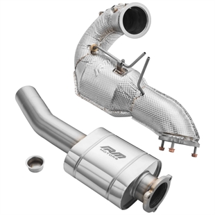 RM Motors Downpipe Set Audi Q5 3.0 TDI – No Catalytic Converter – With Silencer – Set with Silencer – With Heat Shield